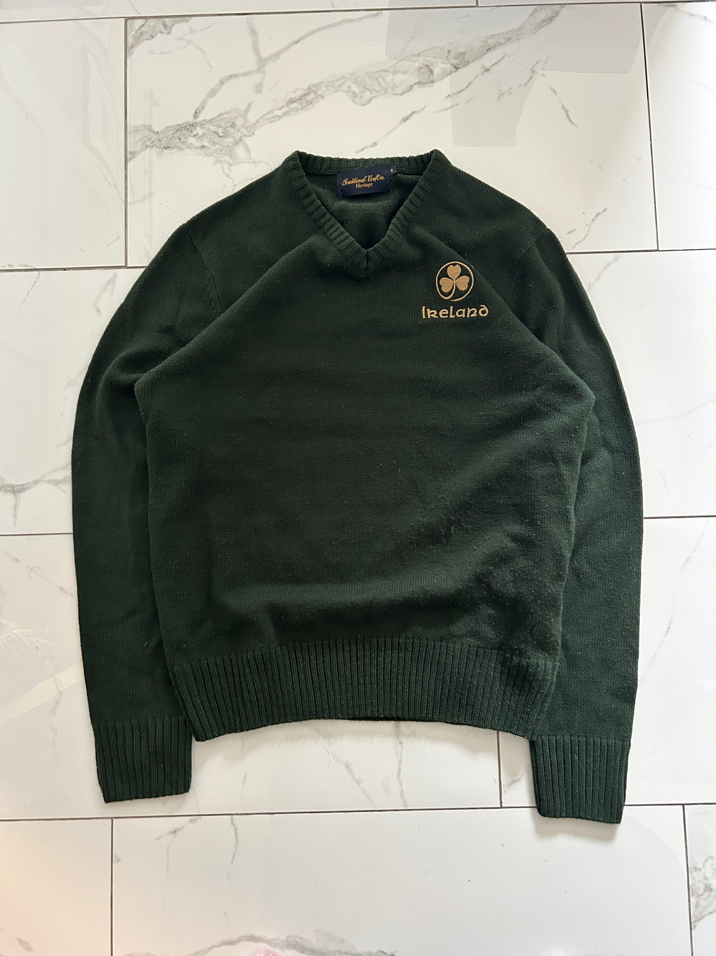 Vintage Green Ireland Knit Sweater (fits M)
