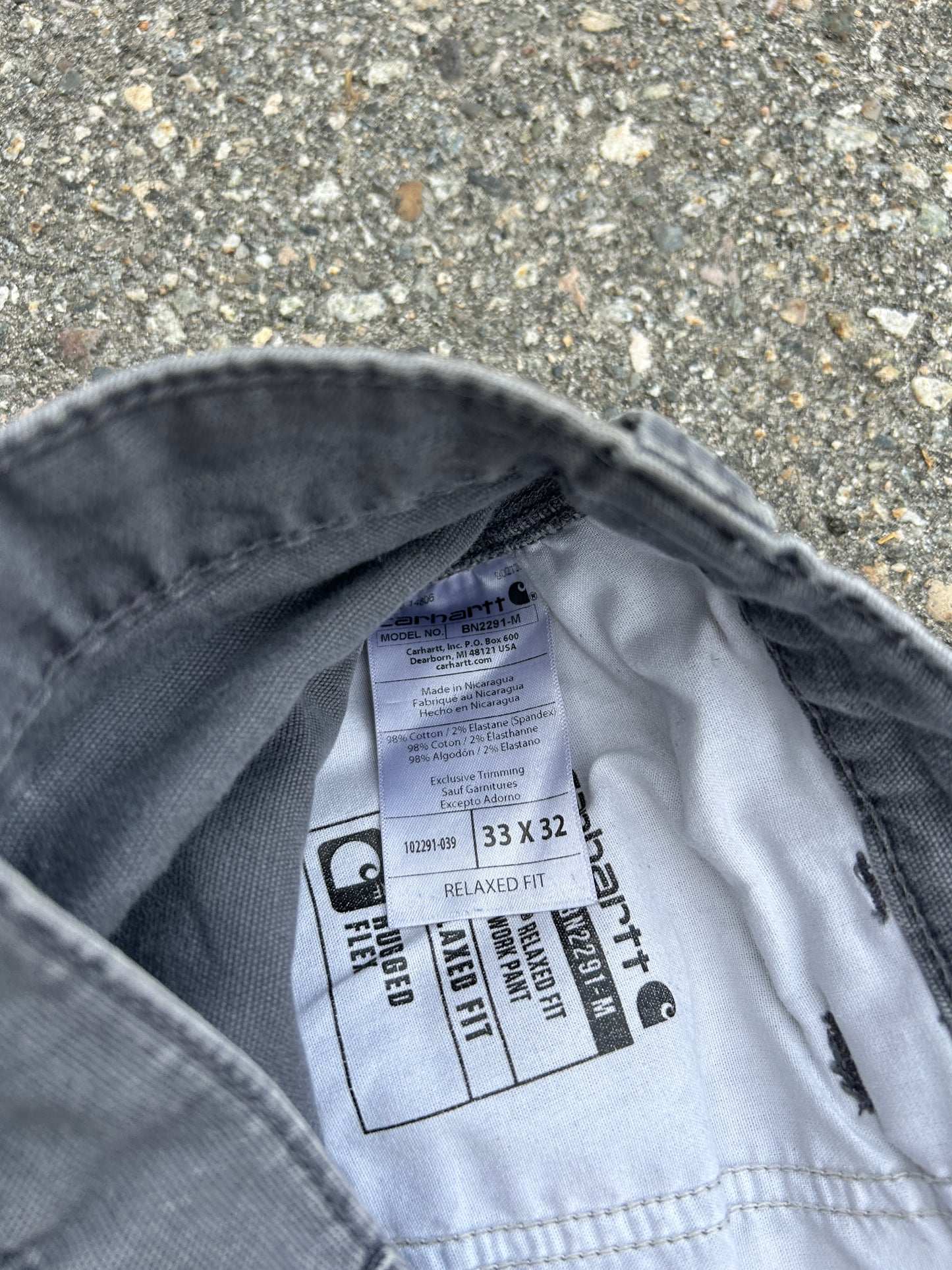 Knee Fade Grey Carhartt Pants (33x32)