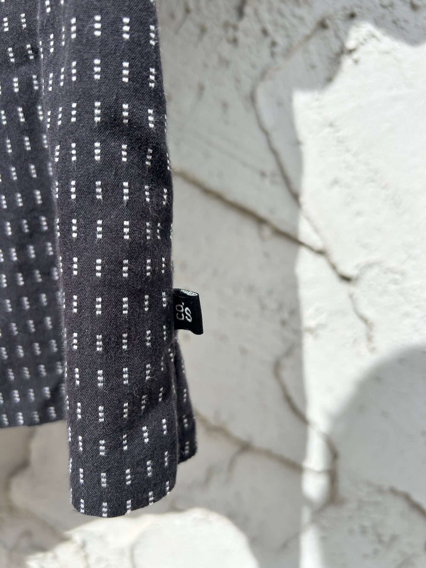 Cropped Company Standard Black Patterned Button Up (M)