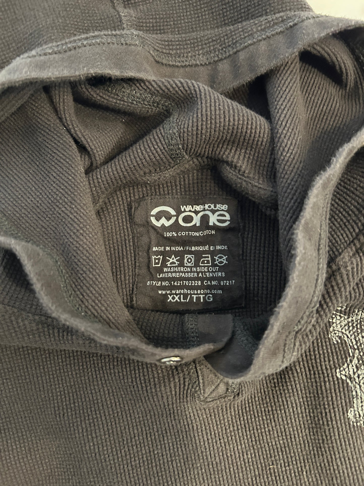 Y2K Warehouse One Boxy Waffle Knit Hoodie (XL)