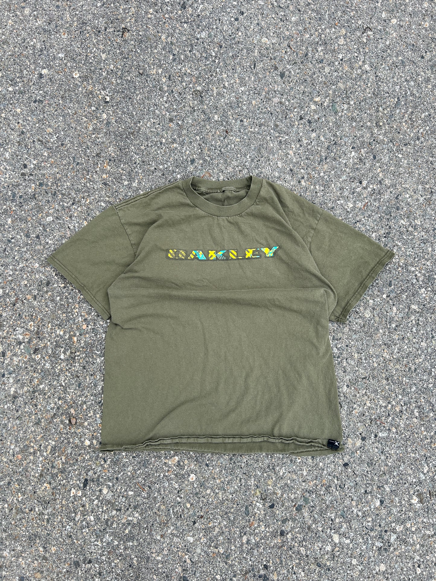 Y2K Olive Green Oakley Tee (M)