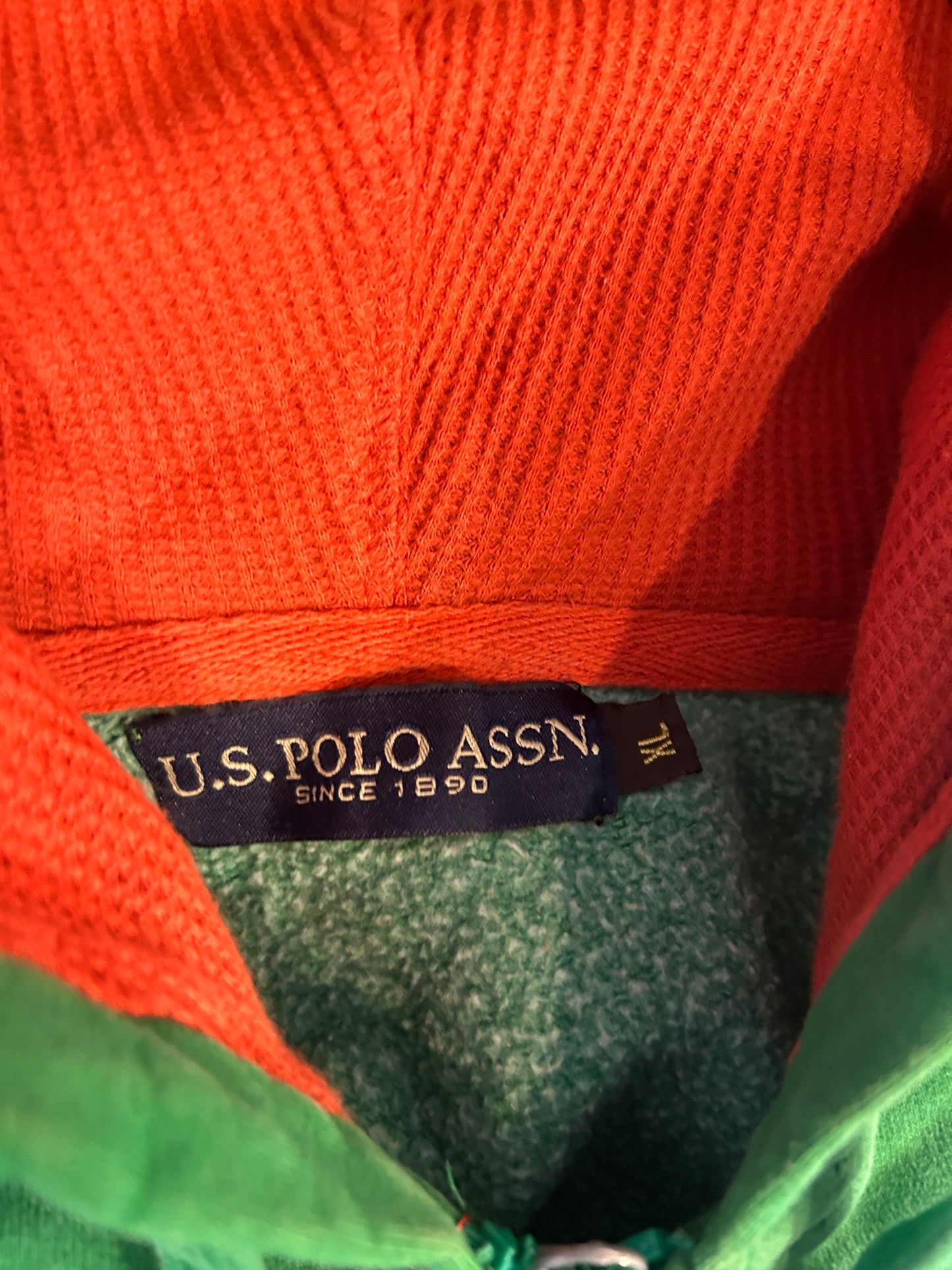 Vintage Green Polo Zip Hoodie (XL)