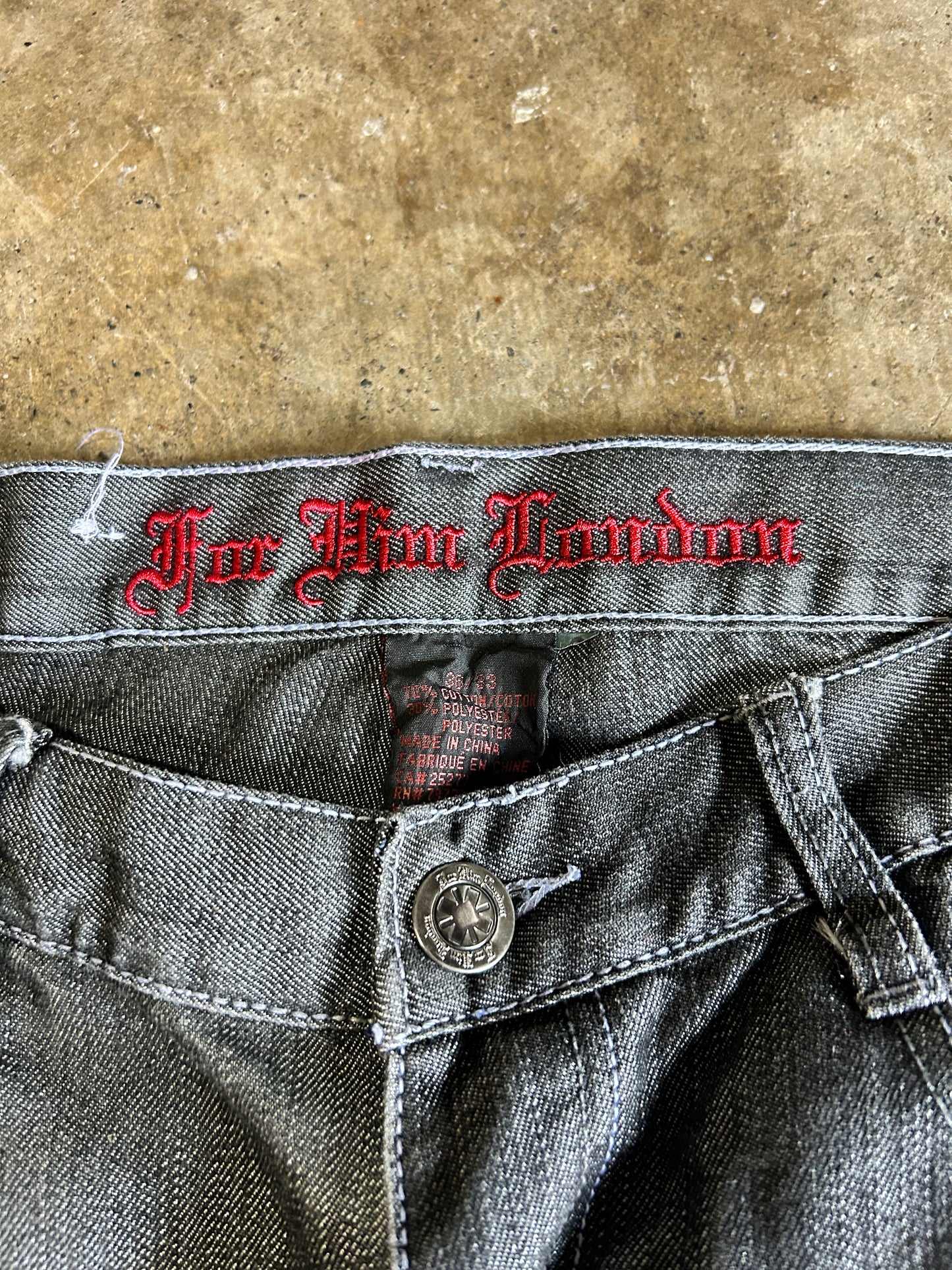 Y2K For Him London Grey Multi-Pocket Jeans (36x33)