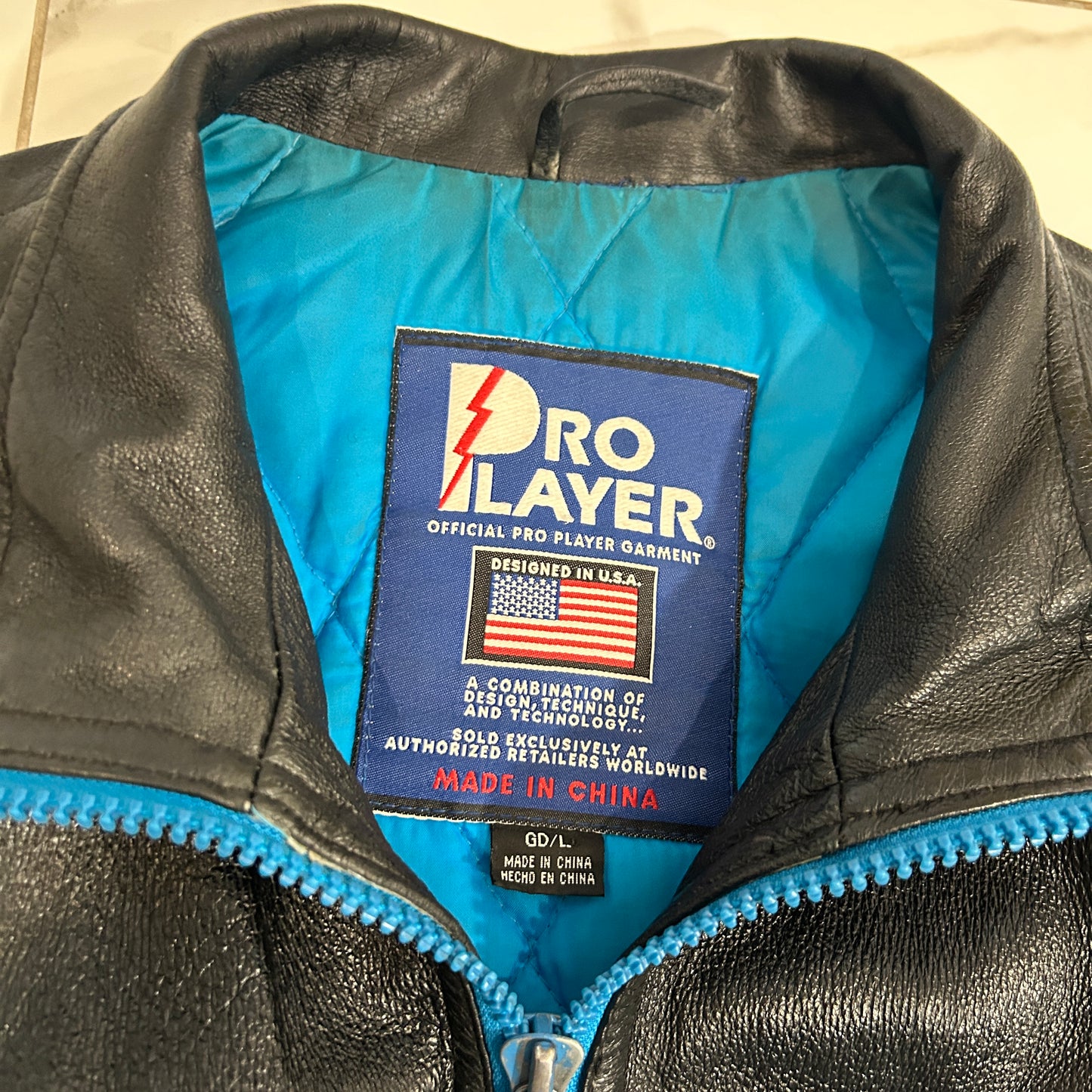 Vintage Pro Player Carolina Panthers Leather Jacket (L)