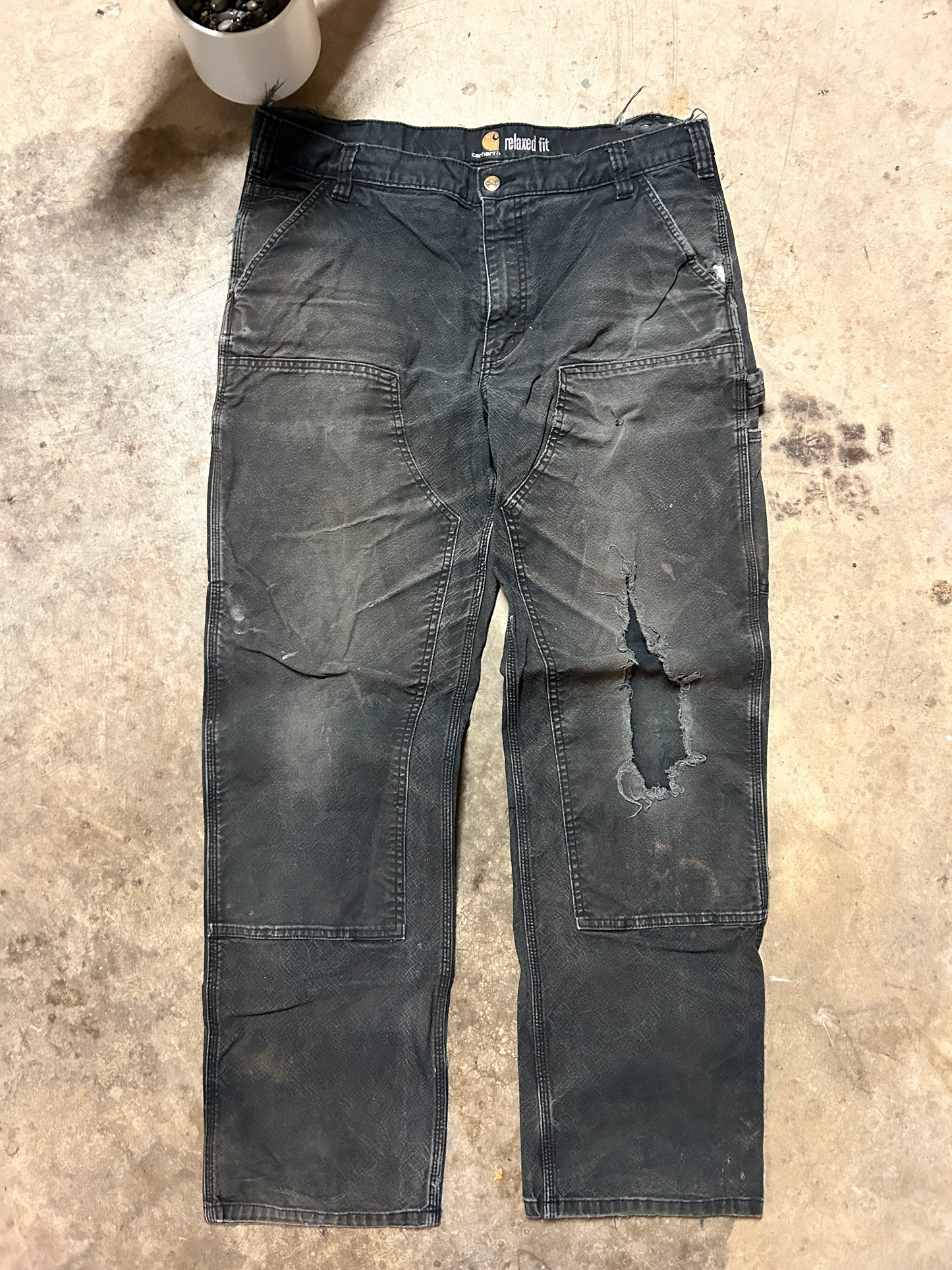 Faded Carhartt Double Knee Pants (38x34)