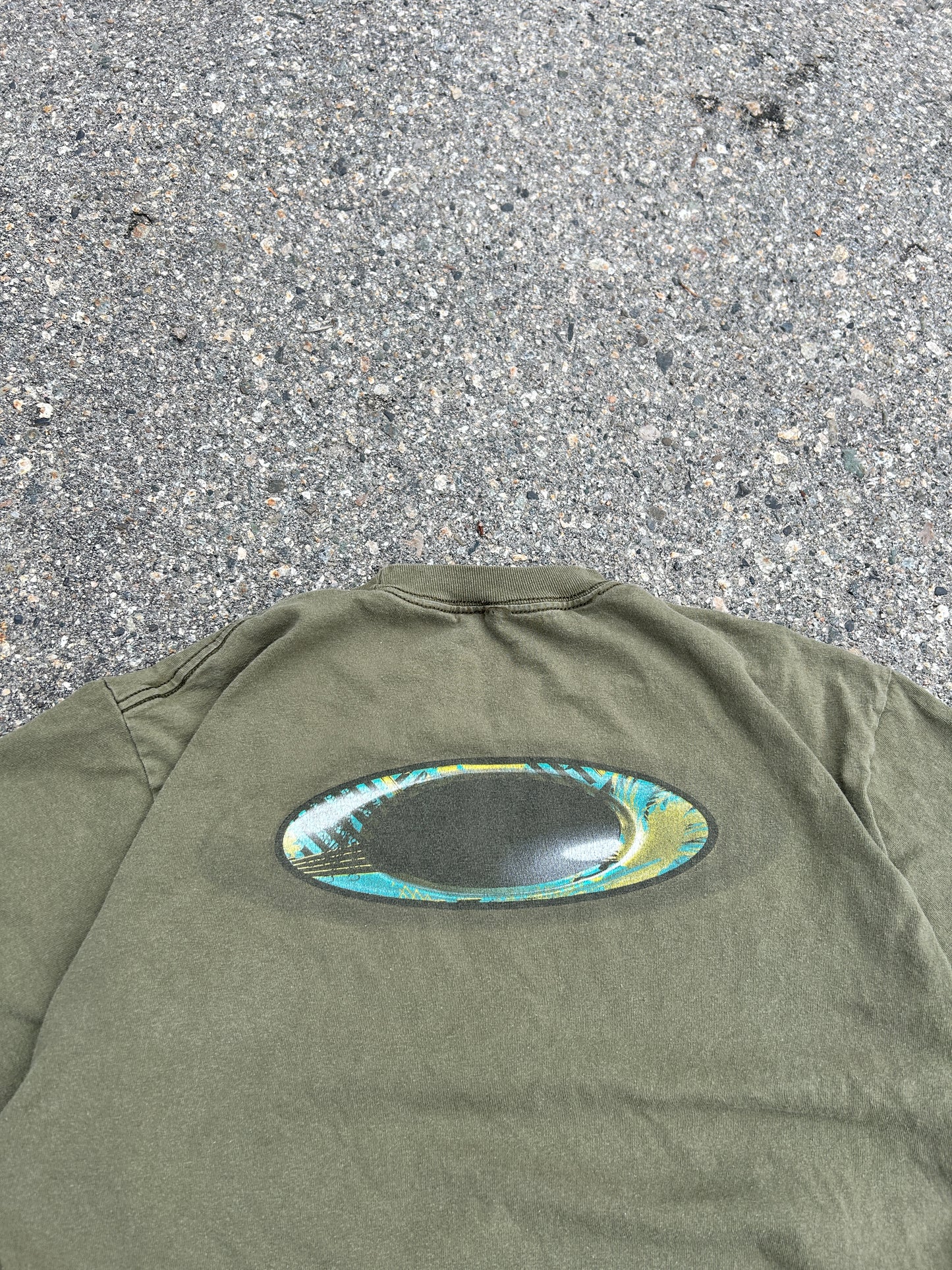 Y2K Olive Green Oakley Tee (M)