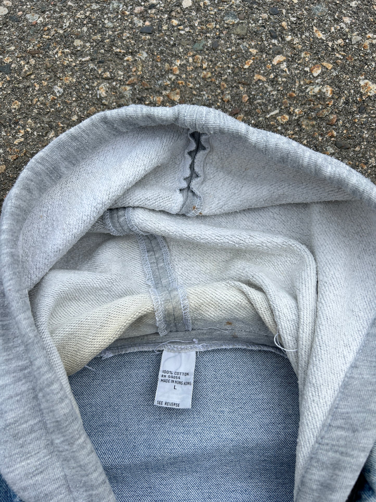 Vintage 80’s Faded Bugle Boy Hooded Denim Jacket (L)