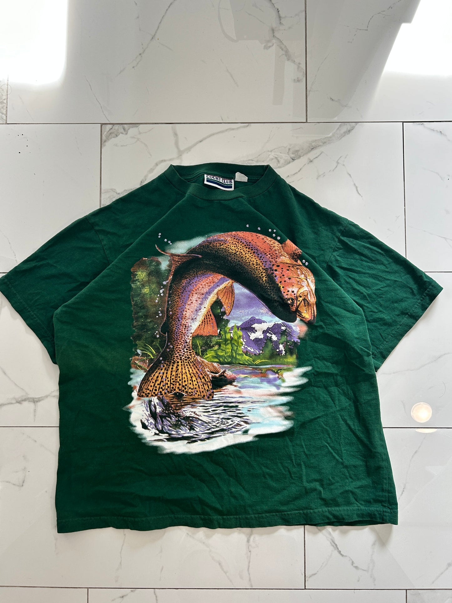 Vintage Green Court Club Rainbow Trout Tee (XL)