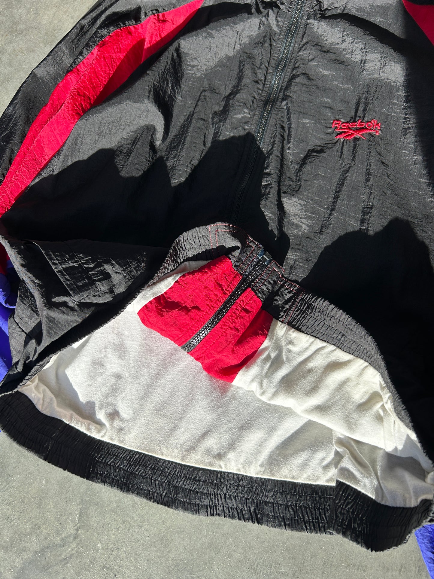 Vintage Reebok Multi-Colour Windbreaker (XL)