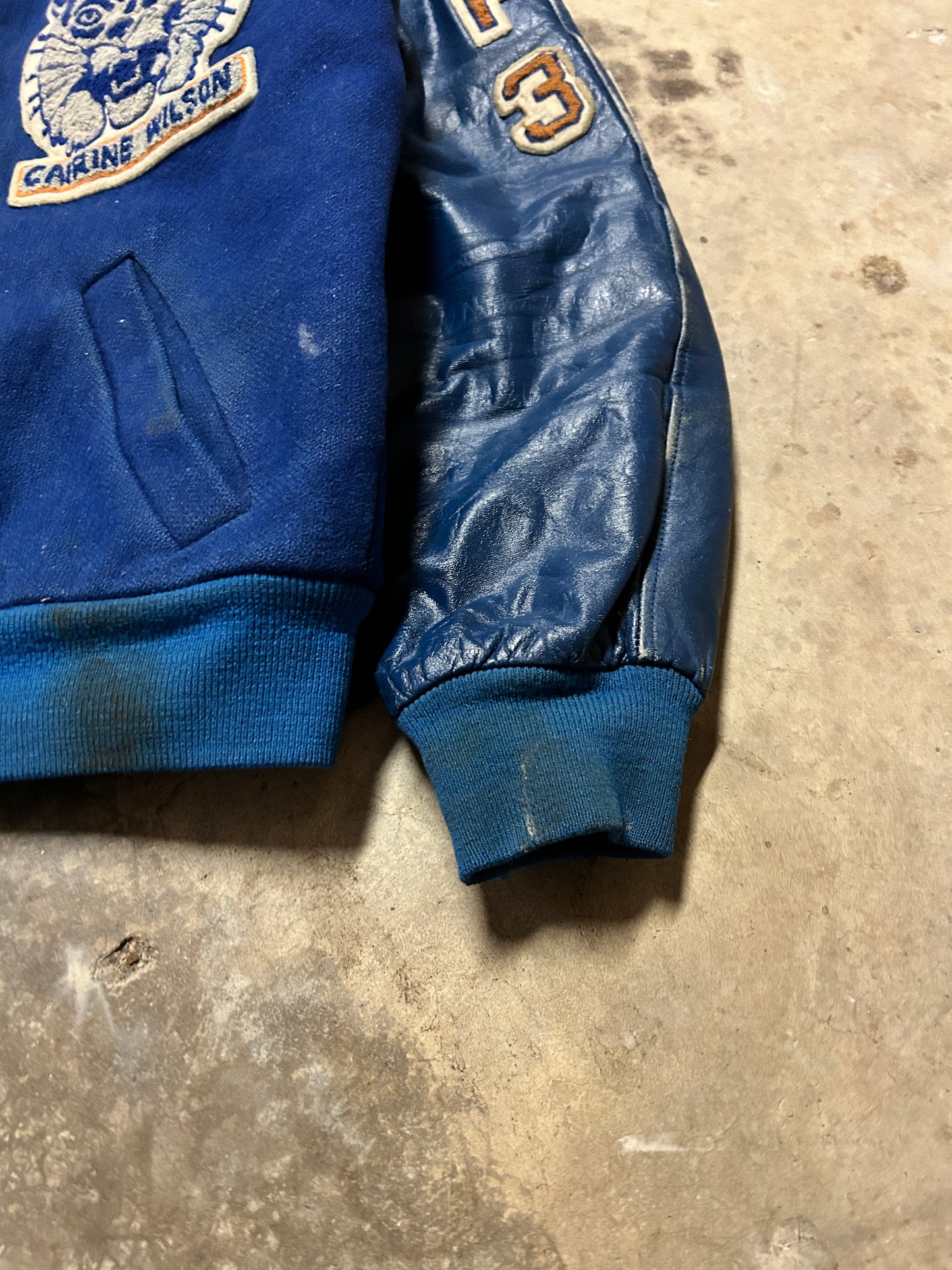 Vintage 80’s Wildcats Blue Varsity Jacket (M)