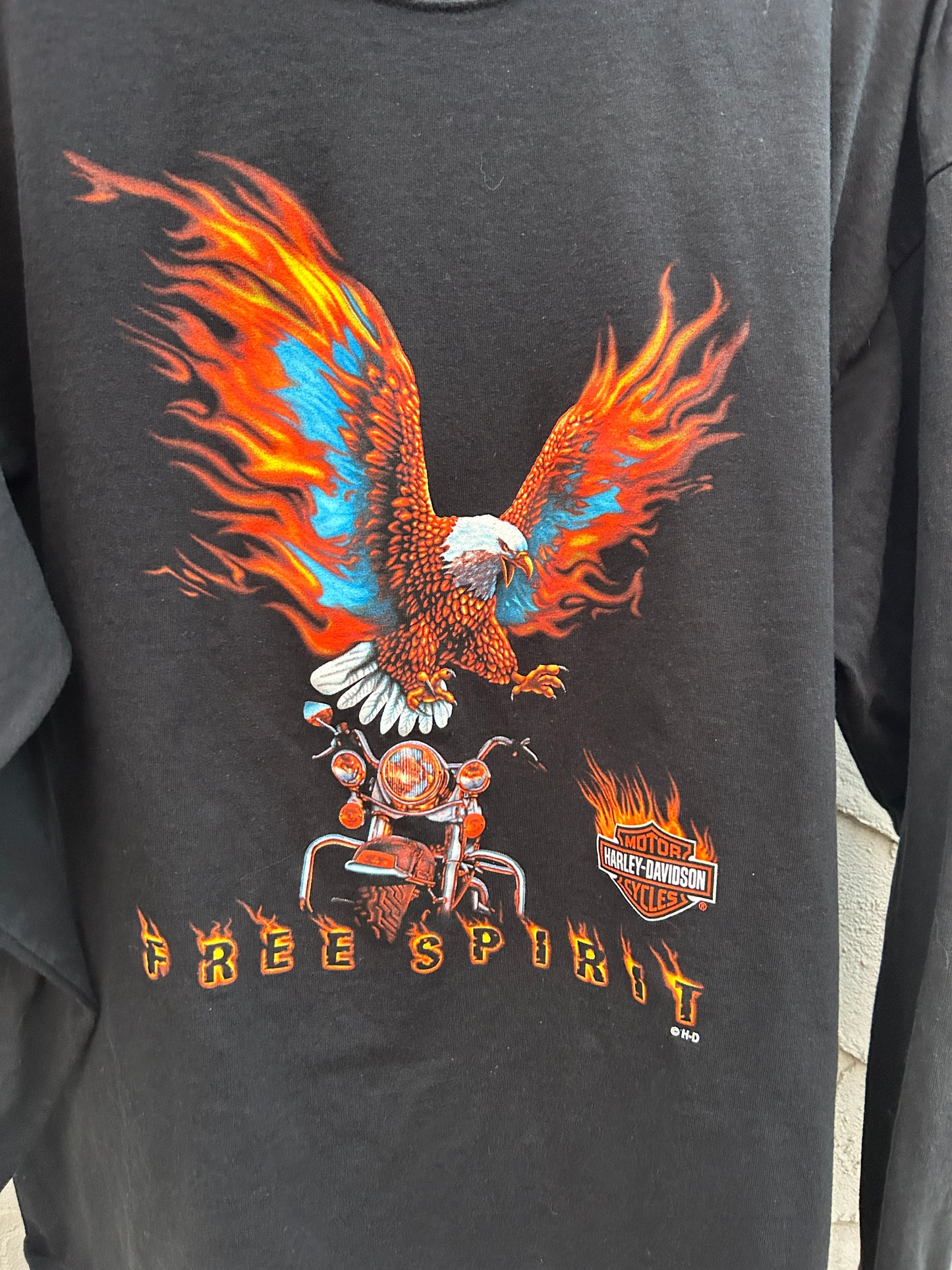Vintage Harley Free Spirit Flaming Eagle LS (XXL)