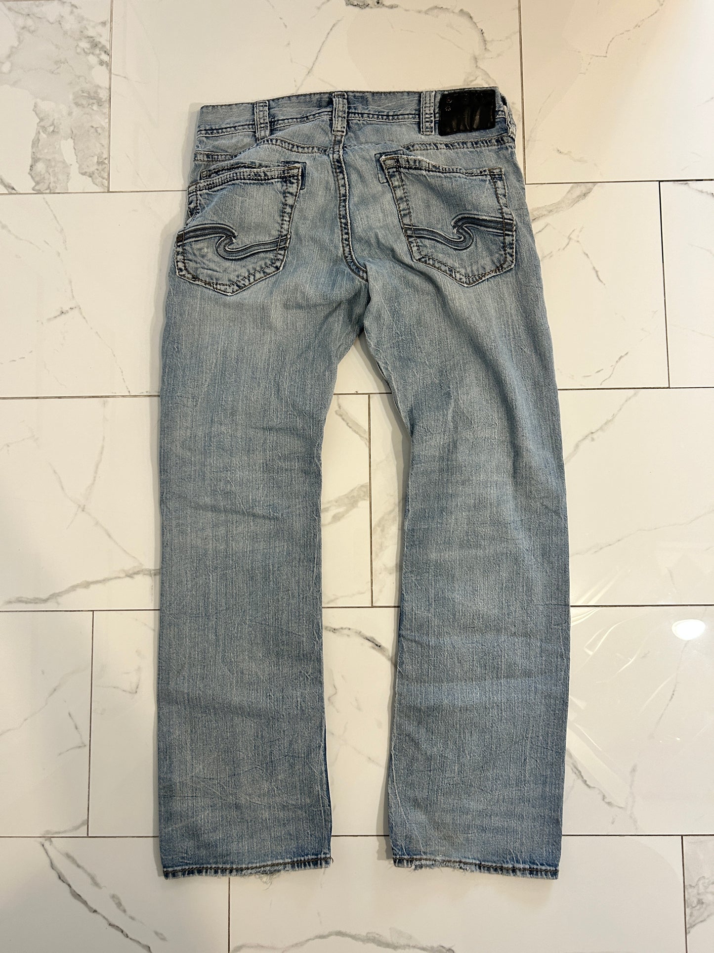 Faded Silver Brand Blue Jeans (34x34)