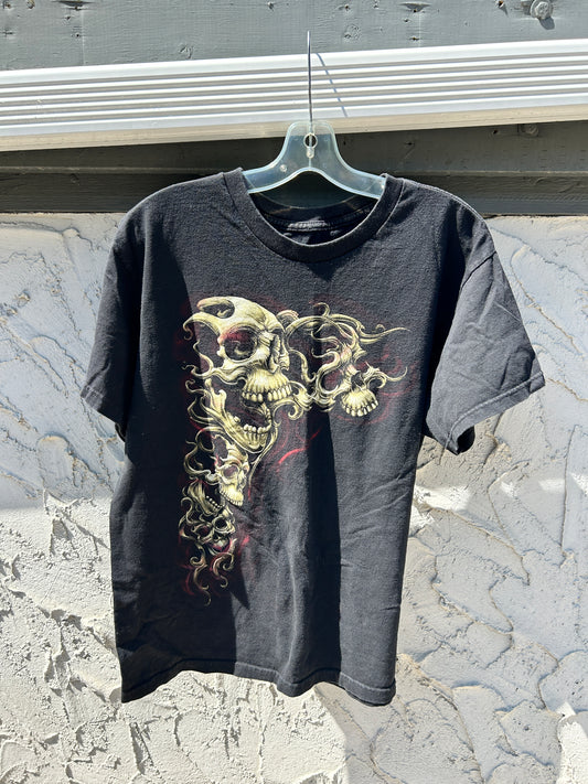 Y2K Skulls Graphic Tee (L)