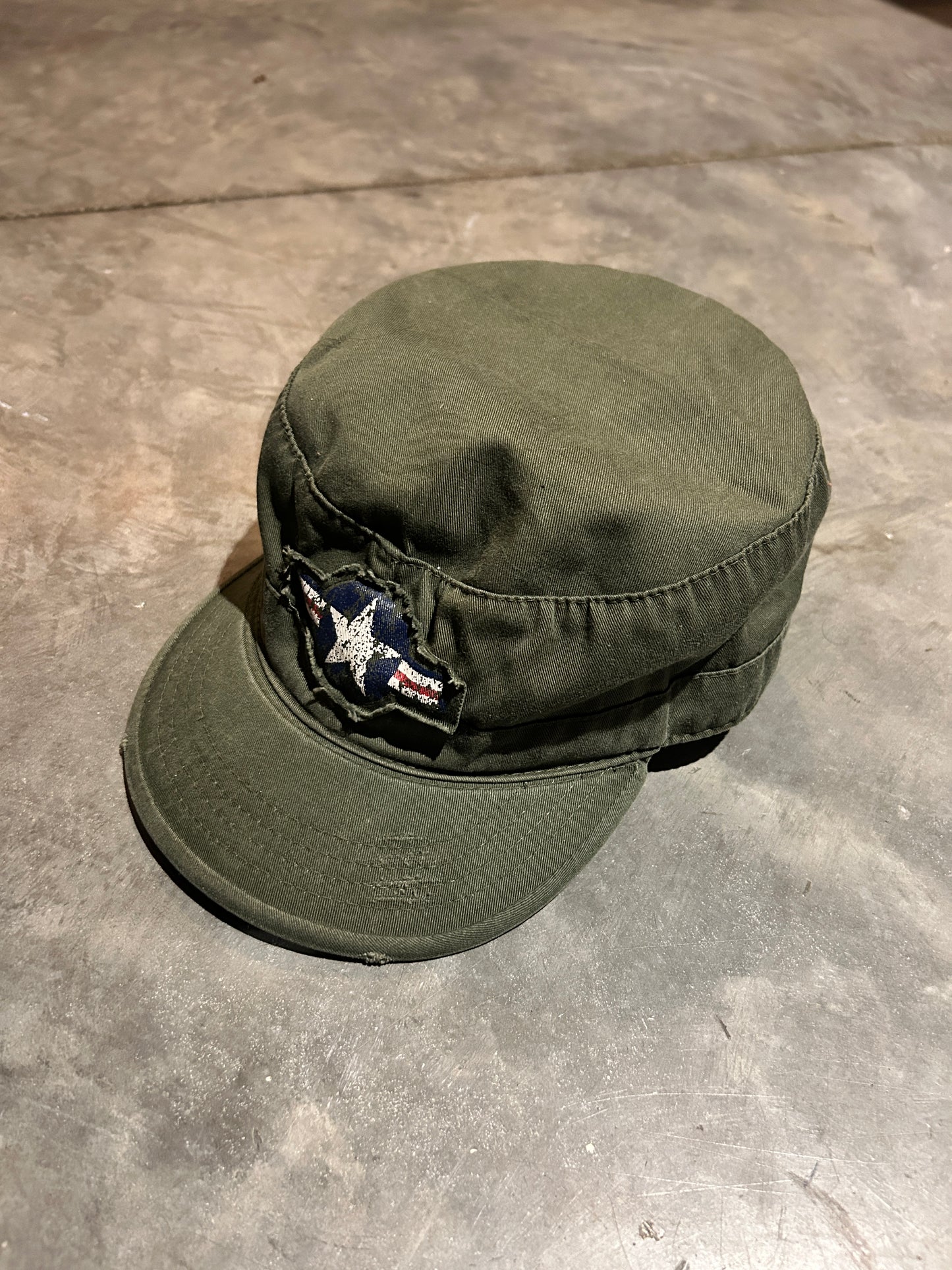 Y2K Olive Green Army Cadet Cap (XL)