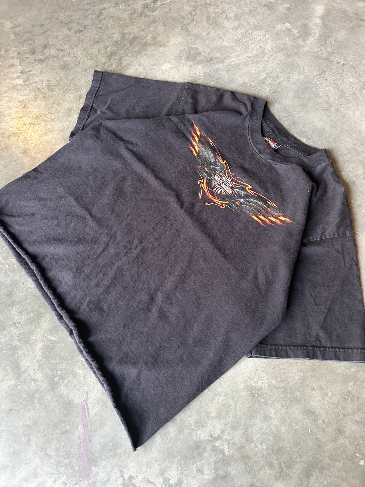 Y2K Cropped Harley Wings Tee (XL)