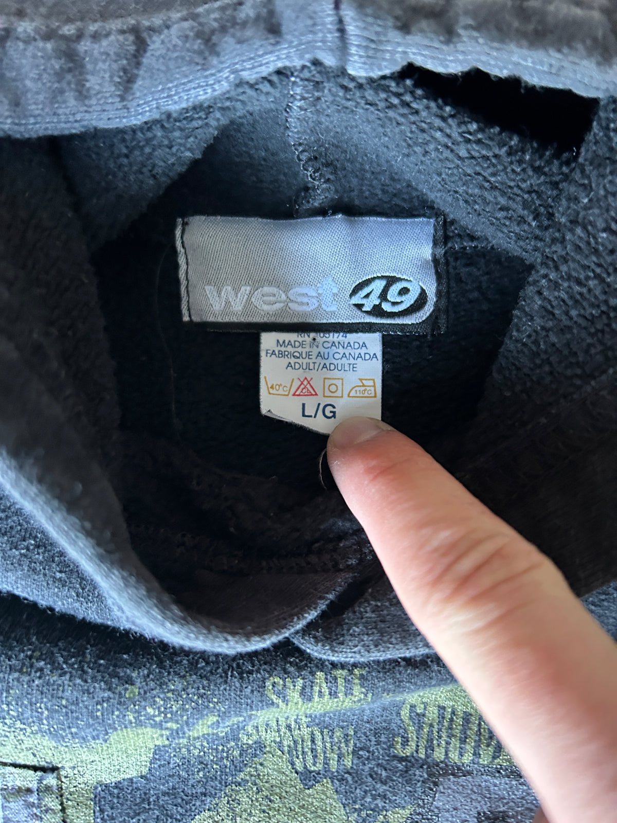 Y2K West49 Graphic Hoodie (L)
