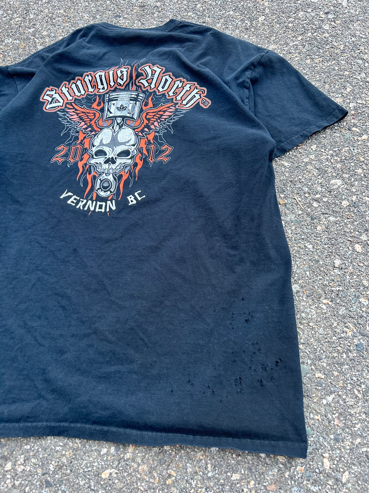 2012 Sturgis Vernon Piston Skull Tee (L)