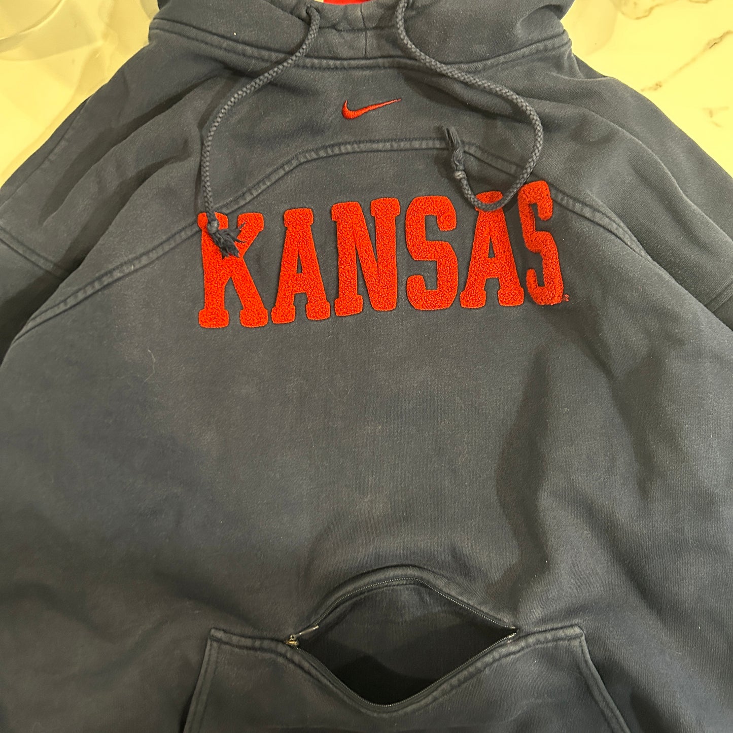 Vintage Nike Center Check Kansas Hoodie (L)