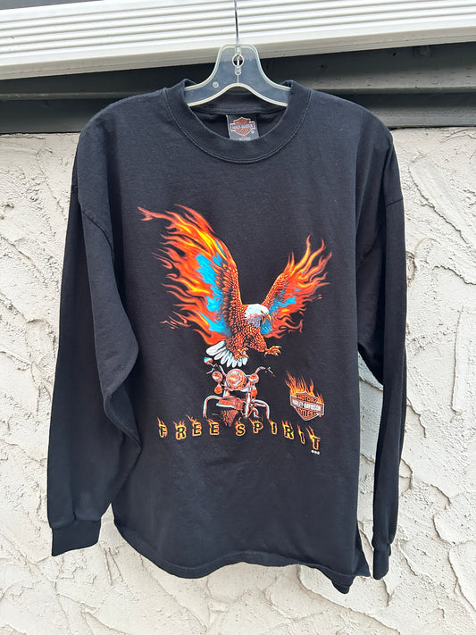 Vintage Harley Free Spirit Flaming Eagle LS (XXL)