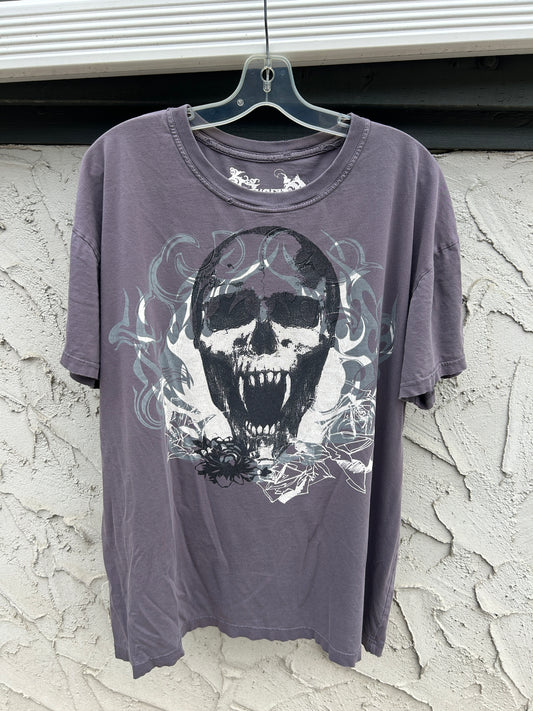 Y2K Chisel Grey Skull Tee (XL)
