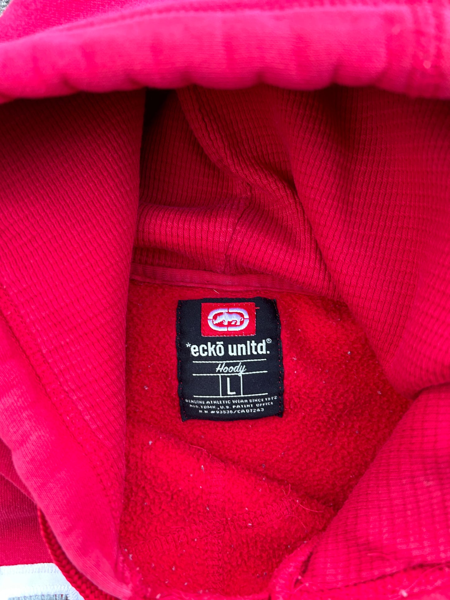 Y2K Red Waffle Lined Ecko Hoodie (L)