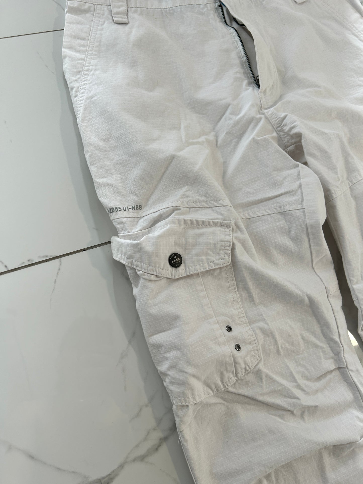 Point Zero White Cargo Pants (34x32)