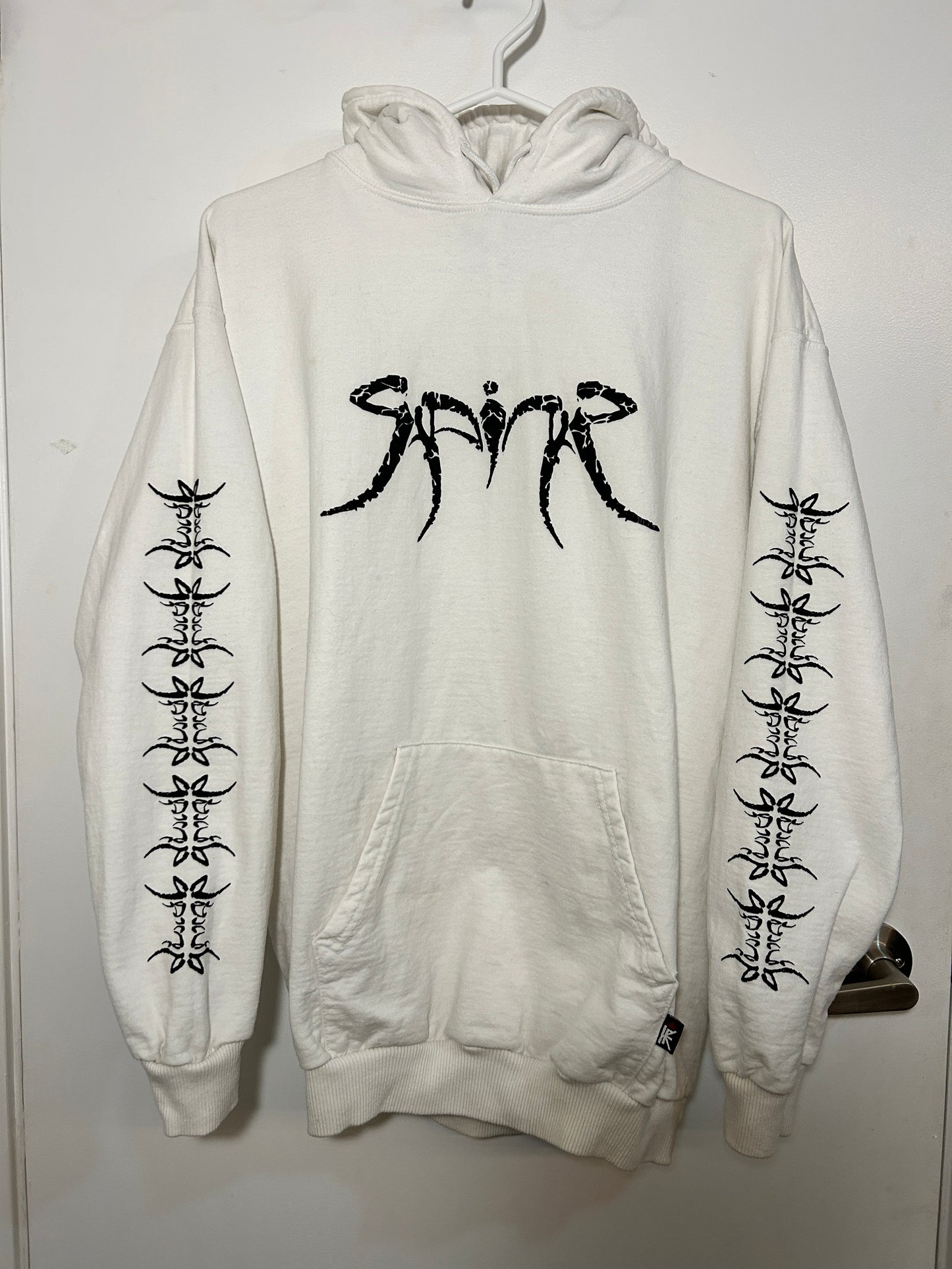 Vintage Cyber Sigil Textured Print Hoodie (M)