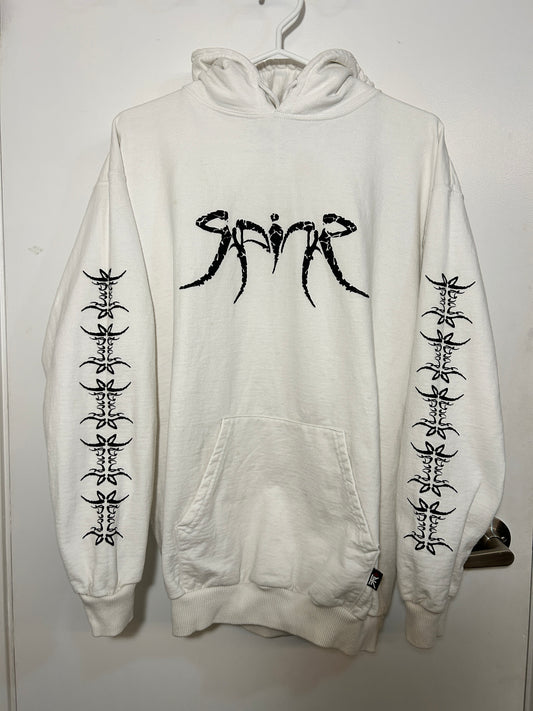 Vintage Cyber Sigil Textured Print Hoodie (M)