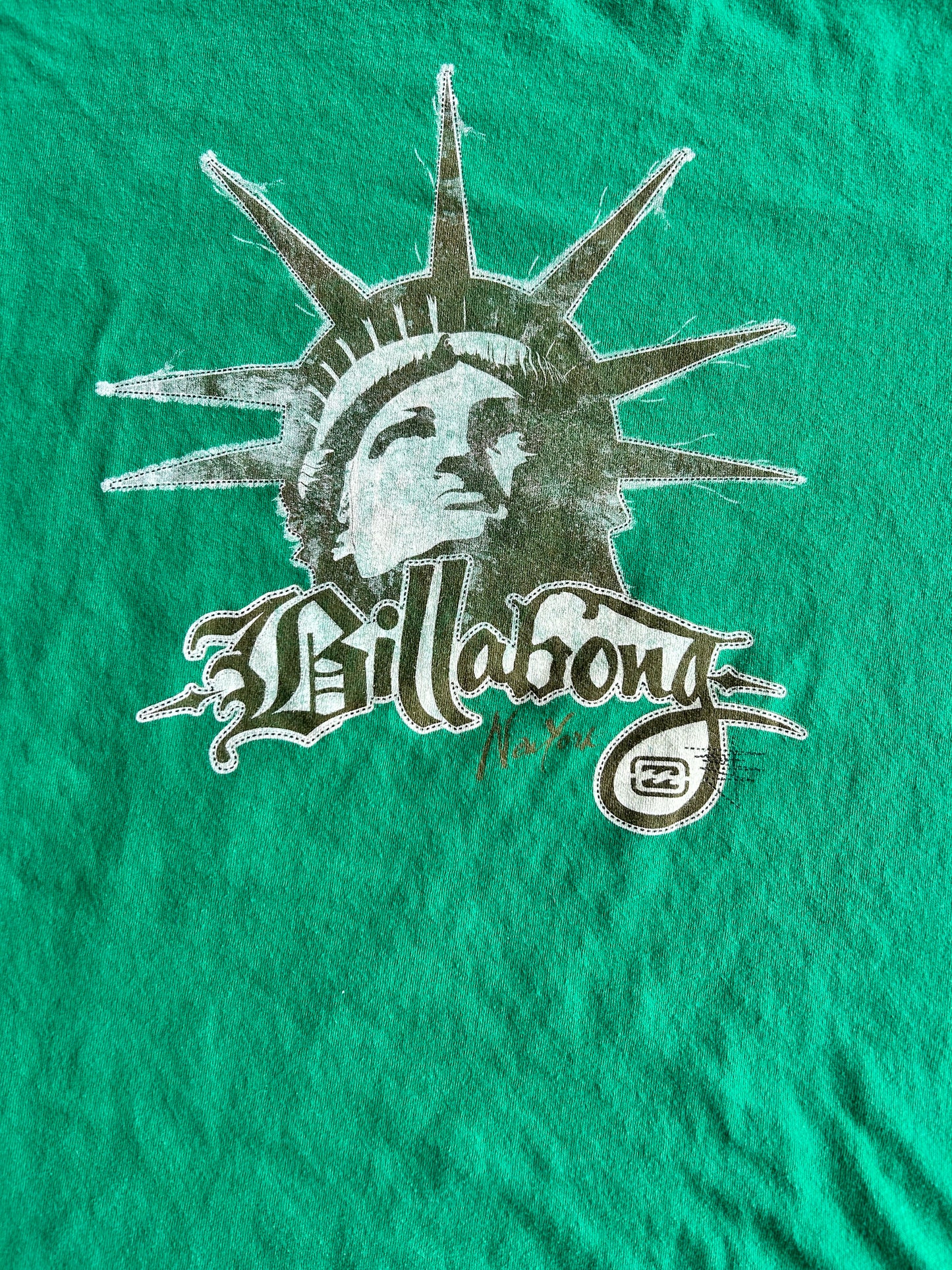 Y2K Billabong Green Statue of Liberty Tee (M)