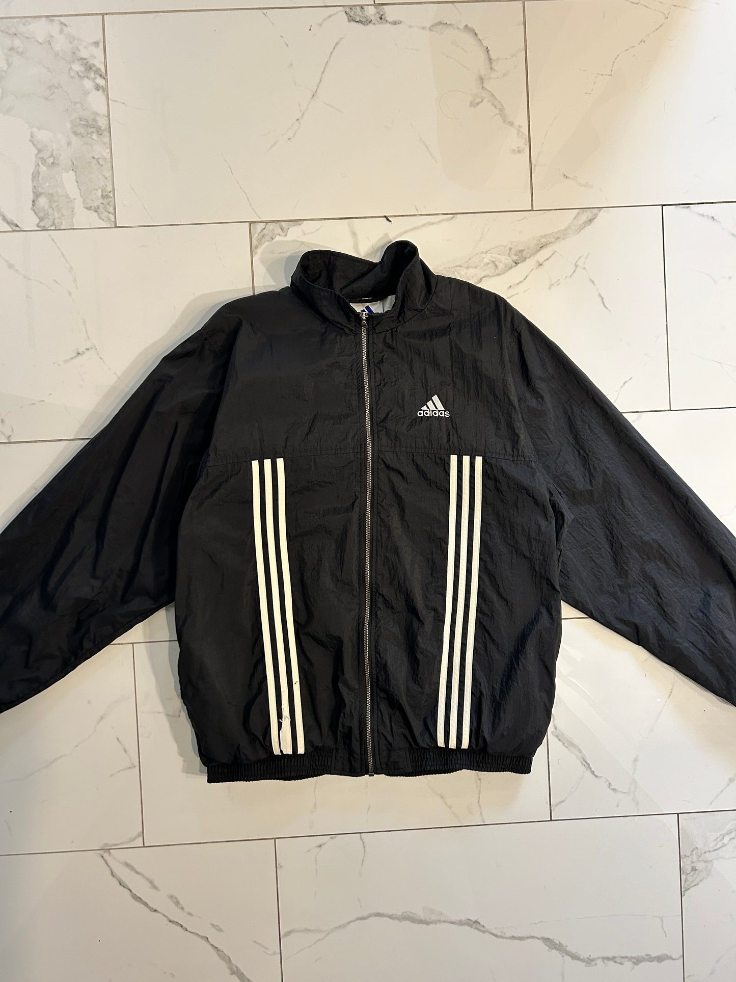 Vintage Black Adidas Windbreaker (L)