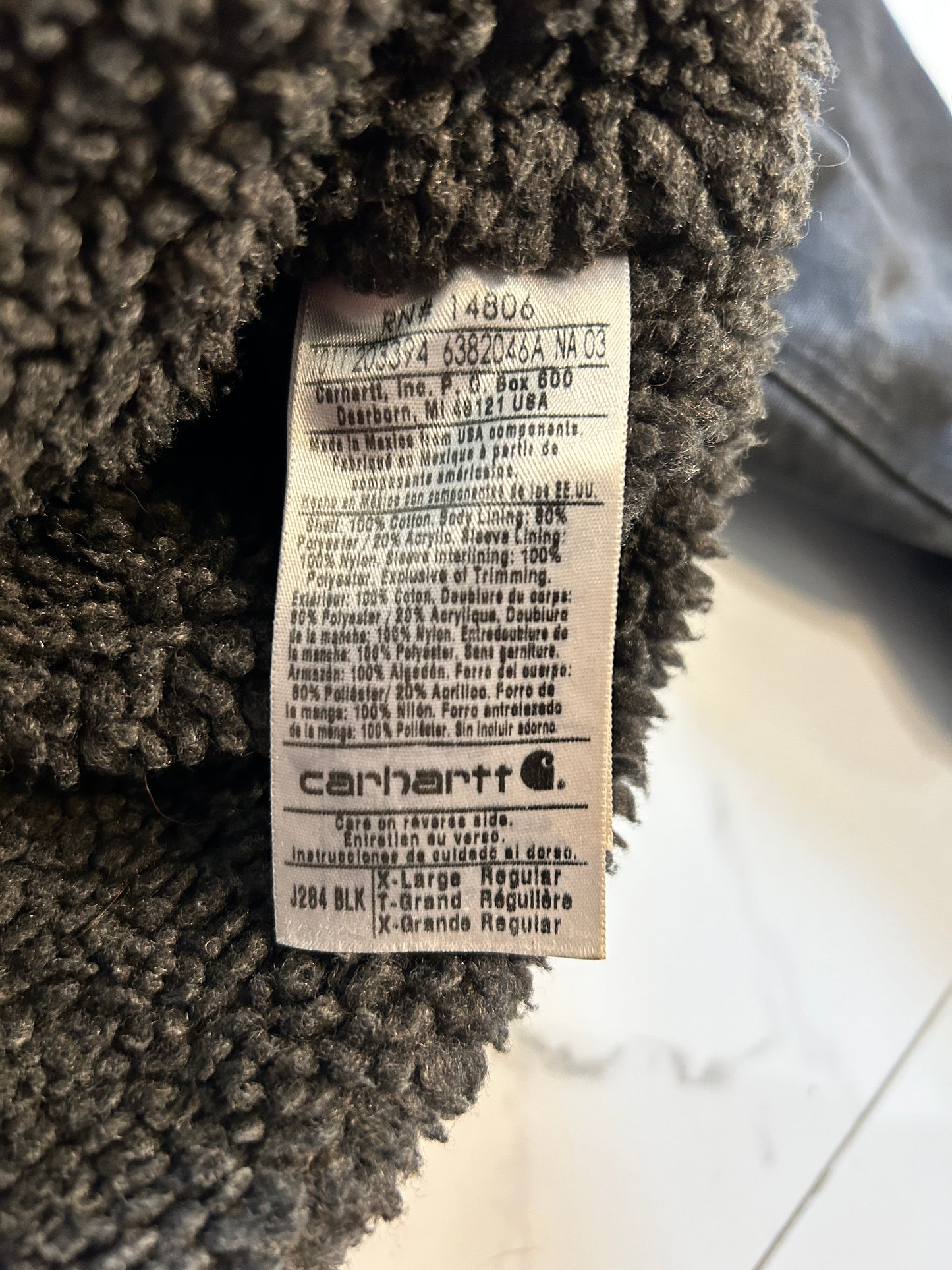 Vintage Sherpa Lined Carhartt Utility Coat (XL)