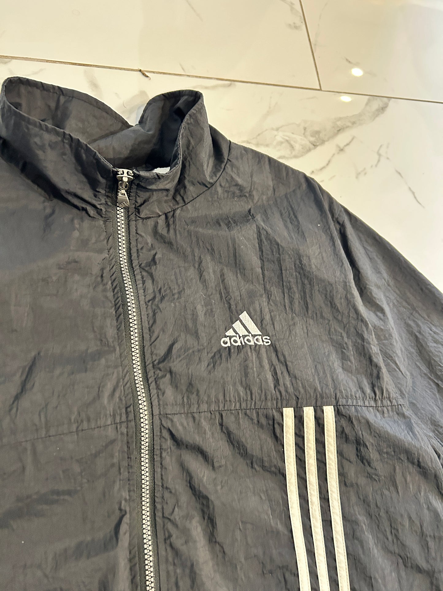 Vintage Black Adidas Windbreaker (L)