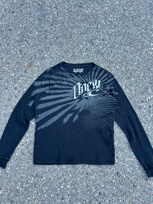 Y2K Graphic O’Neil Waffle Knit LS Shirt (S)