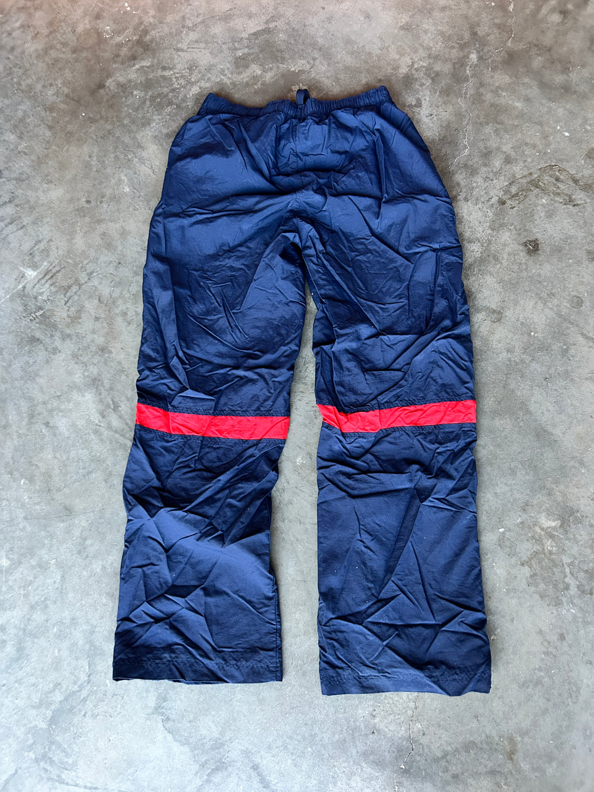 Y2K Nike Knee Stripe Navy Blue Track Pants (L)