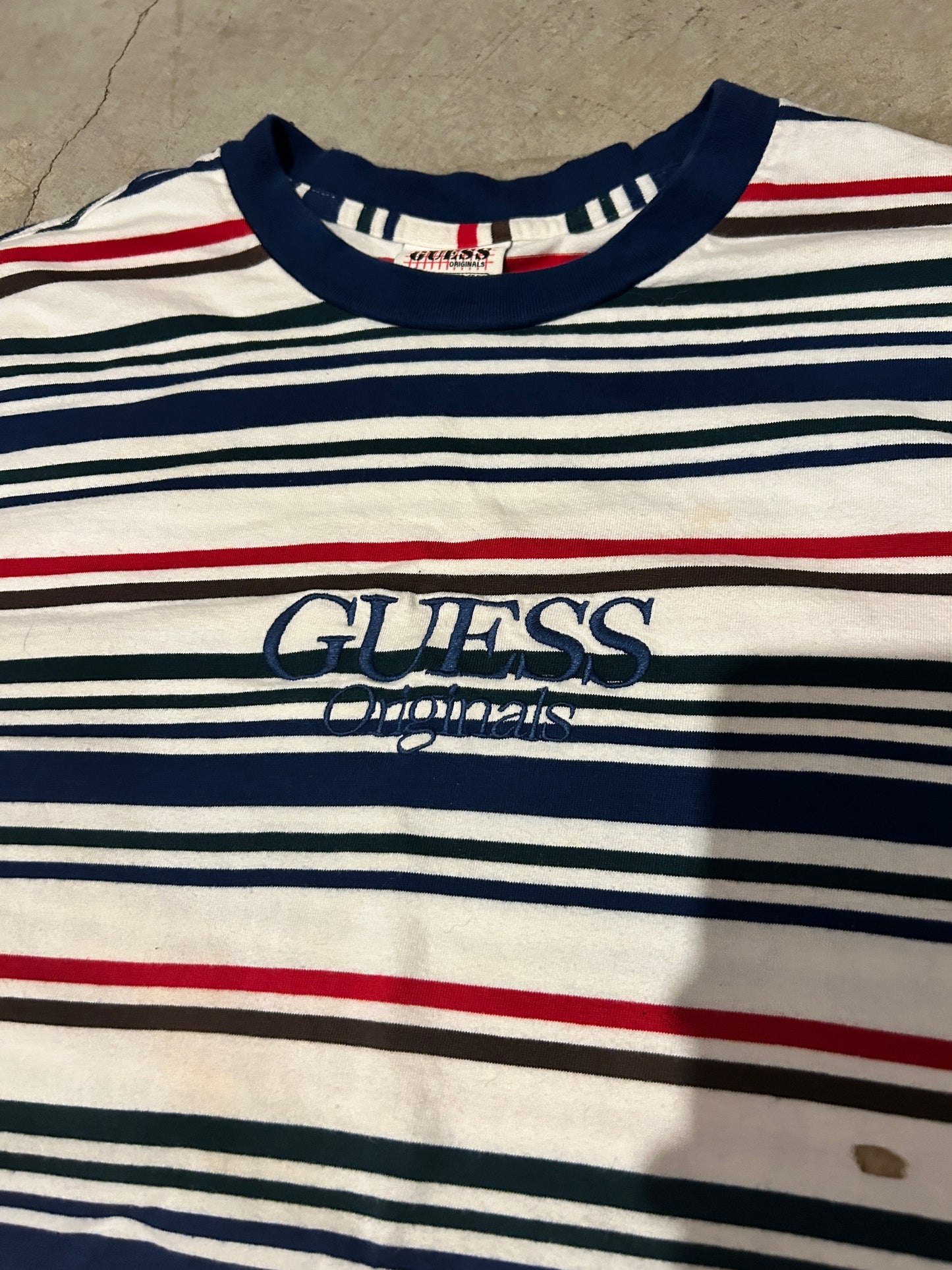 Y2K Guess Striped Tee (M)