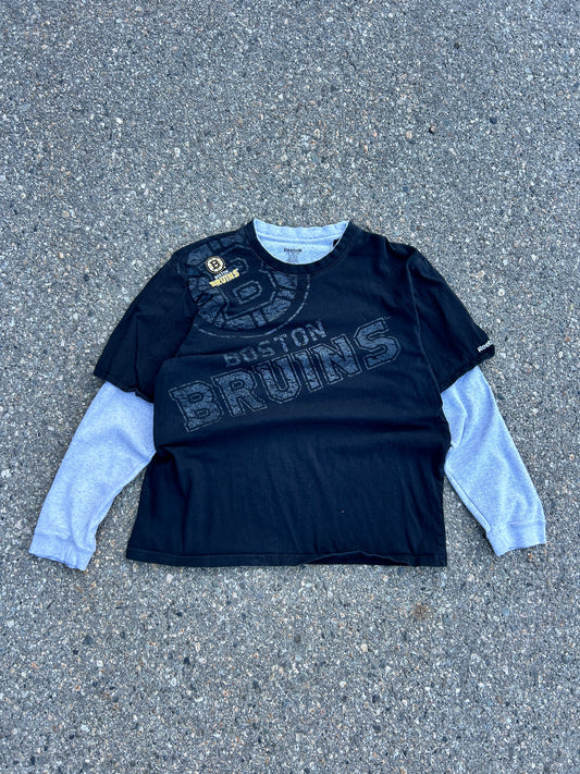 Vintage Y2K Boston Bruins Reebok Thermal Sleeved Tee (XL)