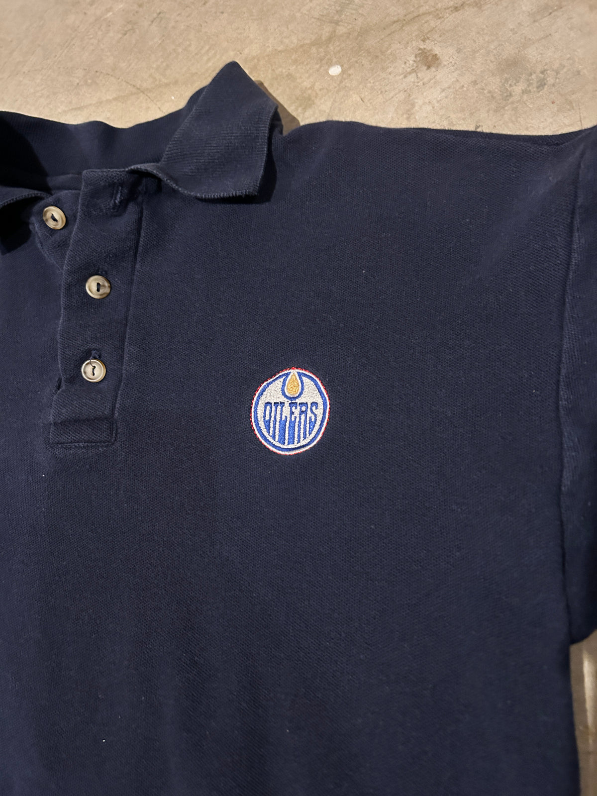 Vintage Edmonton Oilers Bulletin Athletic Polo Shirt (L)