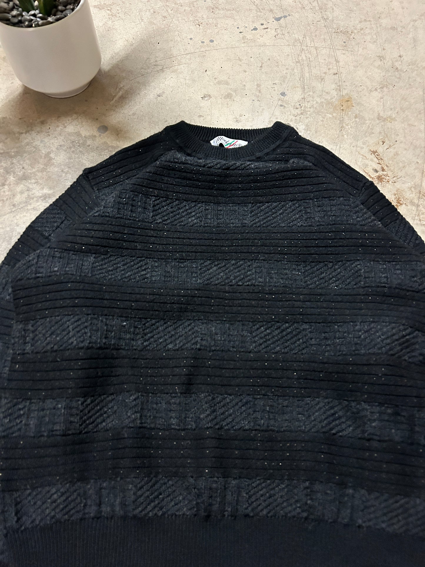 Vintage Mondango Black Striped Knit (fits M)