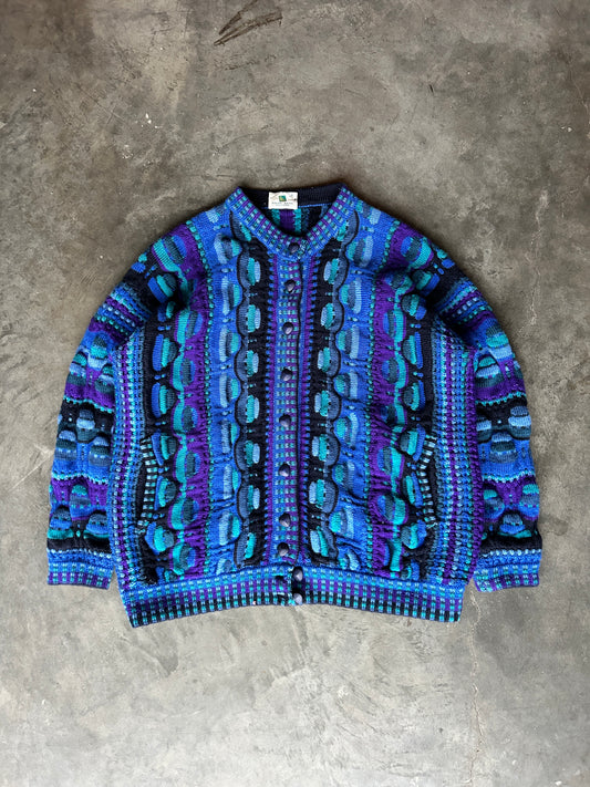 Vintage Kolor Knits Coogi Style Cardigan (XL)
