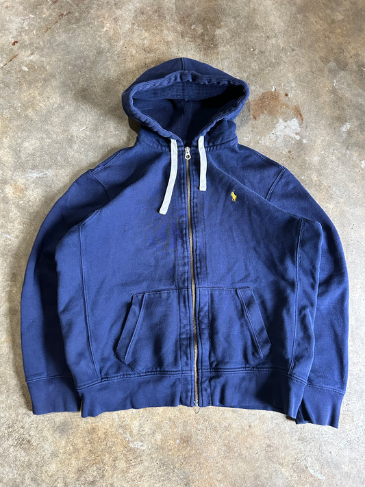 Vintage Navy Polo Zip Hoodie (XL)