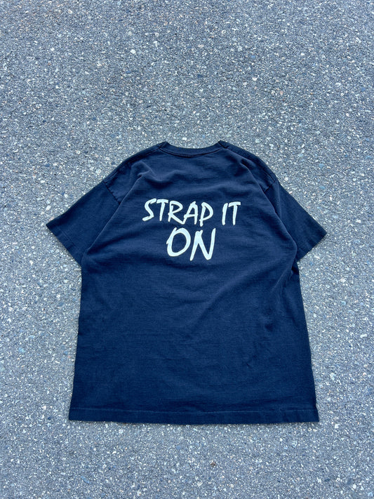 Vintage 90’s Single Stitch “Strap it On” Tee (XL)