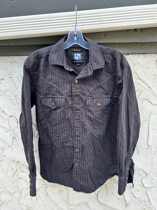 Vintage Grungey Western Button Up (L)