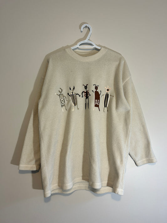 Vintage Abstract Fleece Sweater (L)