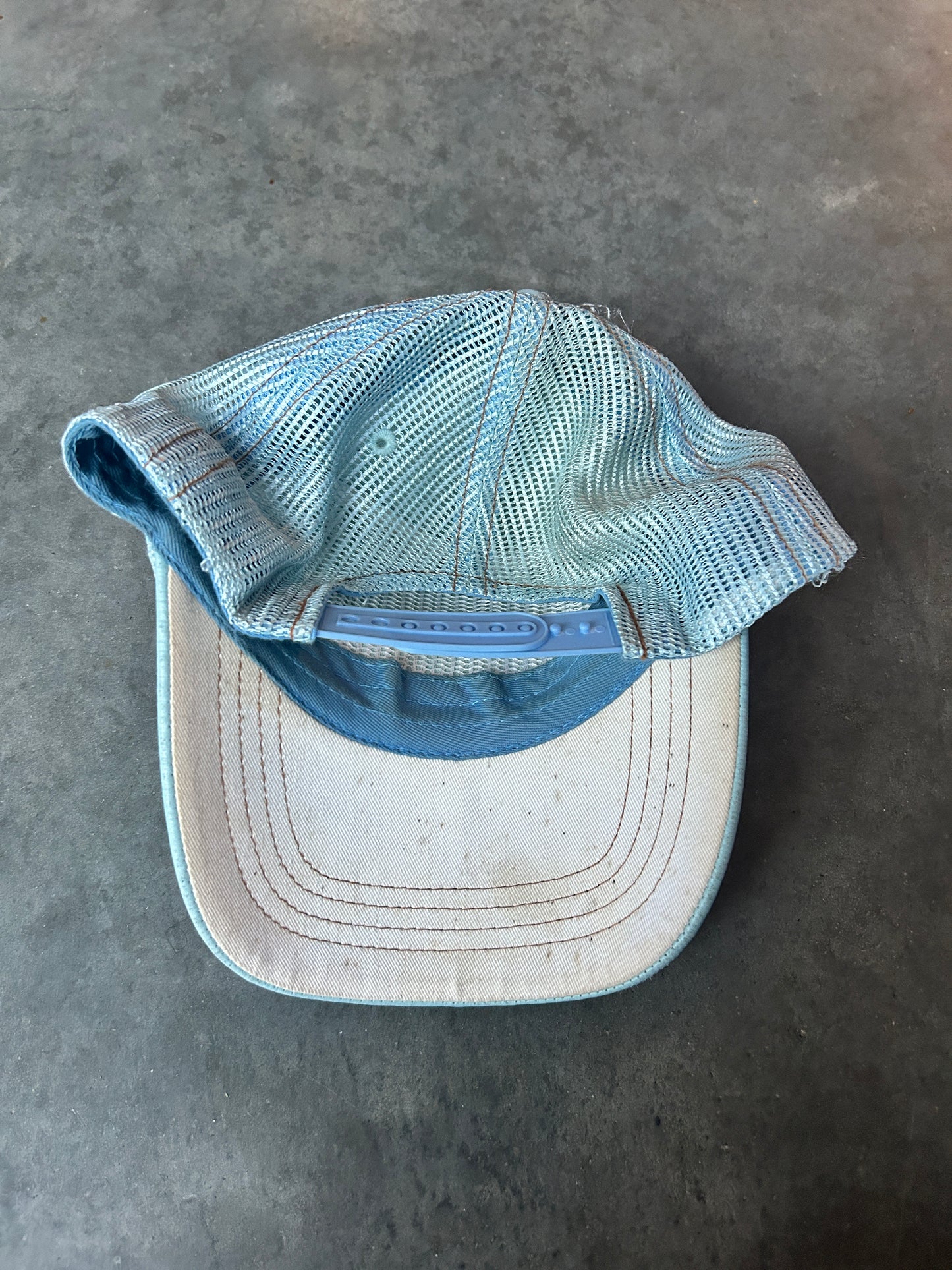 Y2K Baby Blue Leather Von Dutch Hat