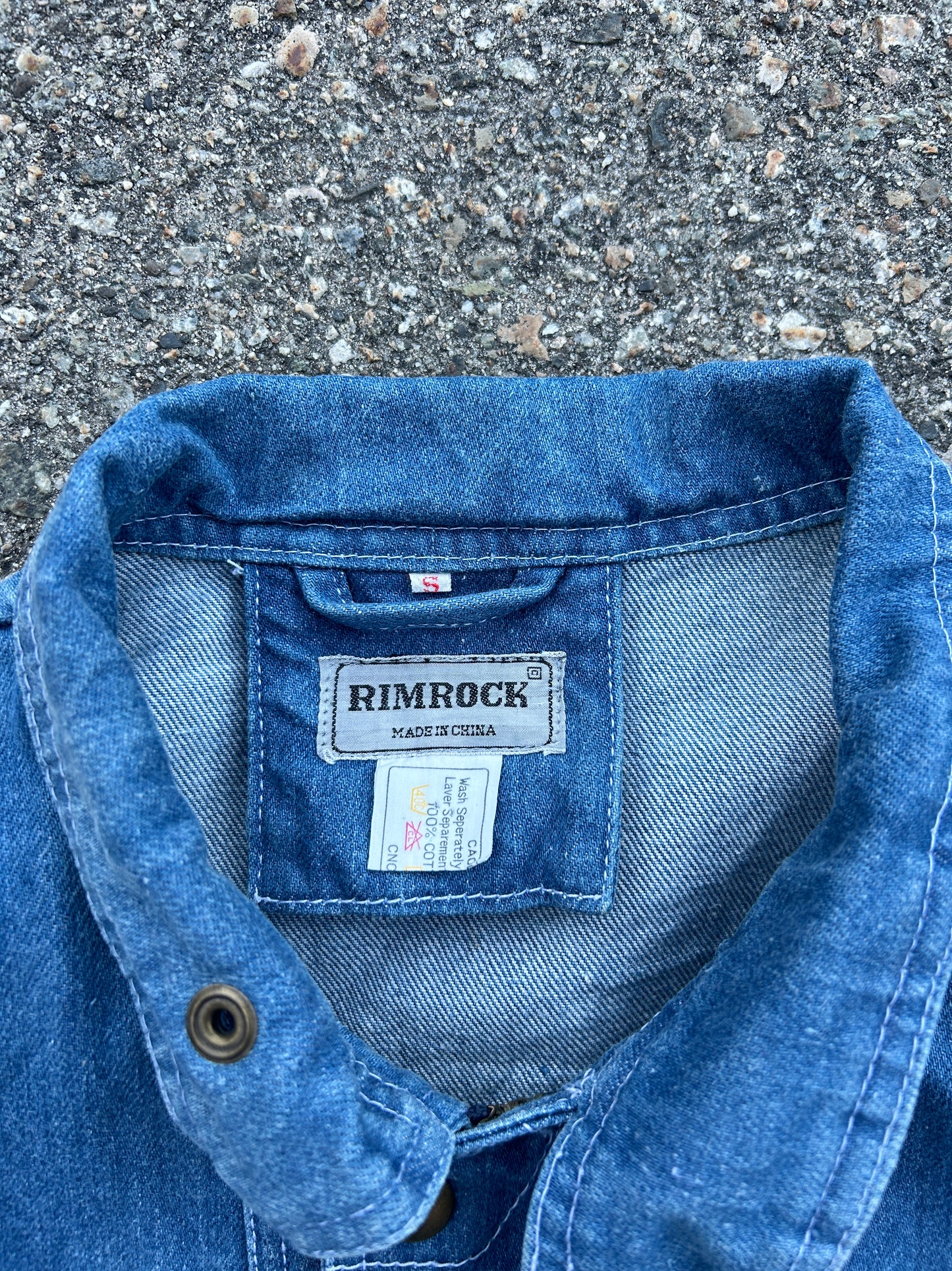 Vintage Denim Contrast Stitch Rimrock Bomber Jacket (fits M/L)