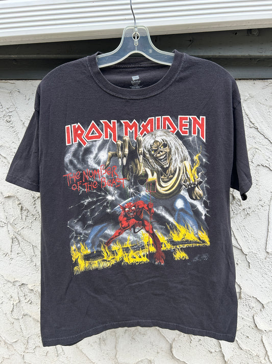 Black Iron Maiden Number of the Beast Tee (L)
