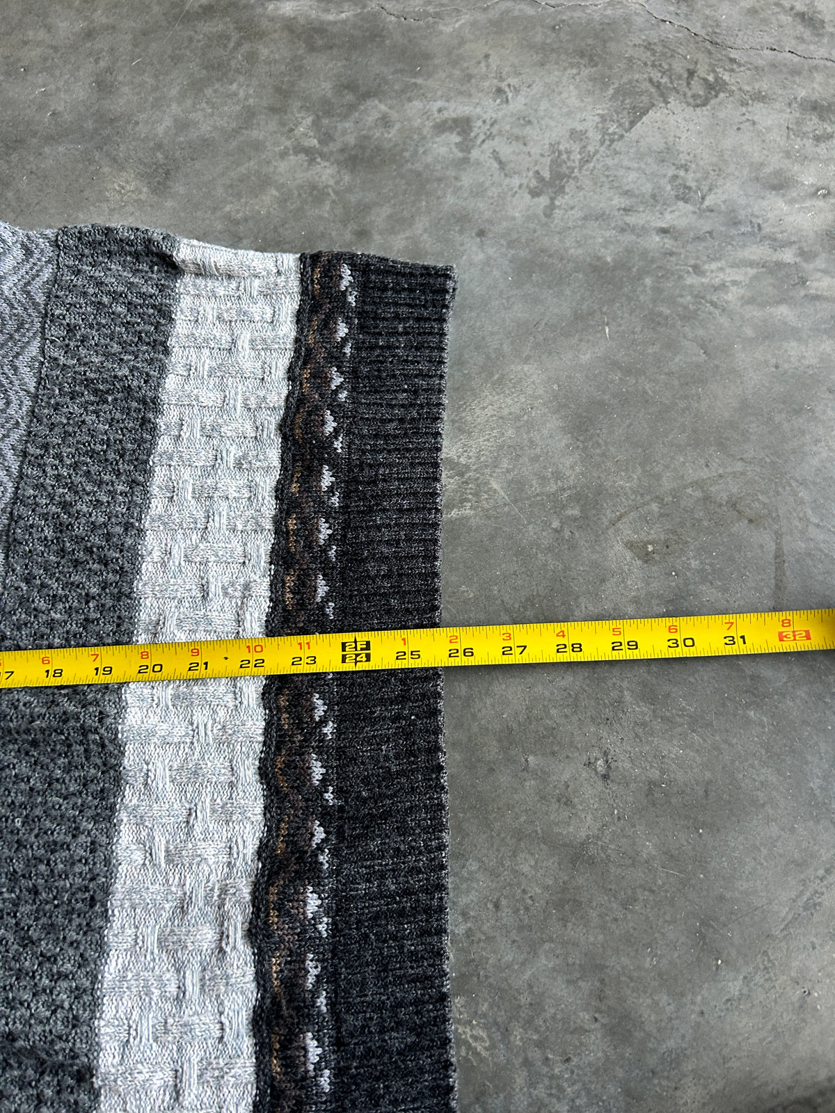 Vintage Porto Bello Stripe Patterned Knit Sweater (XL)