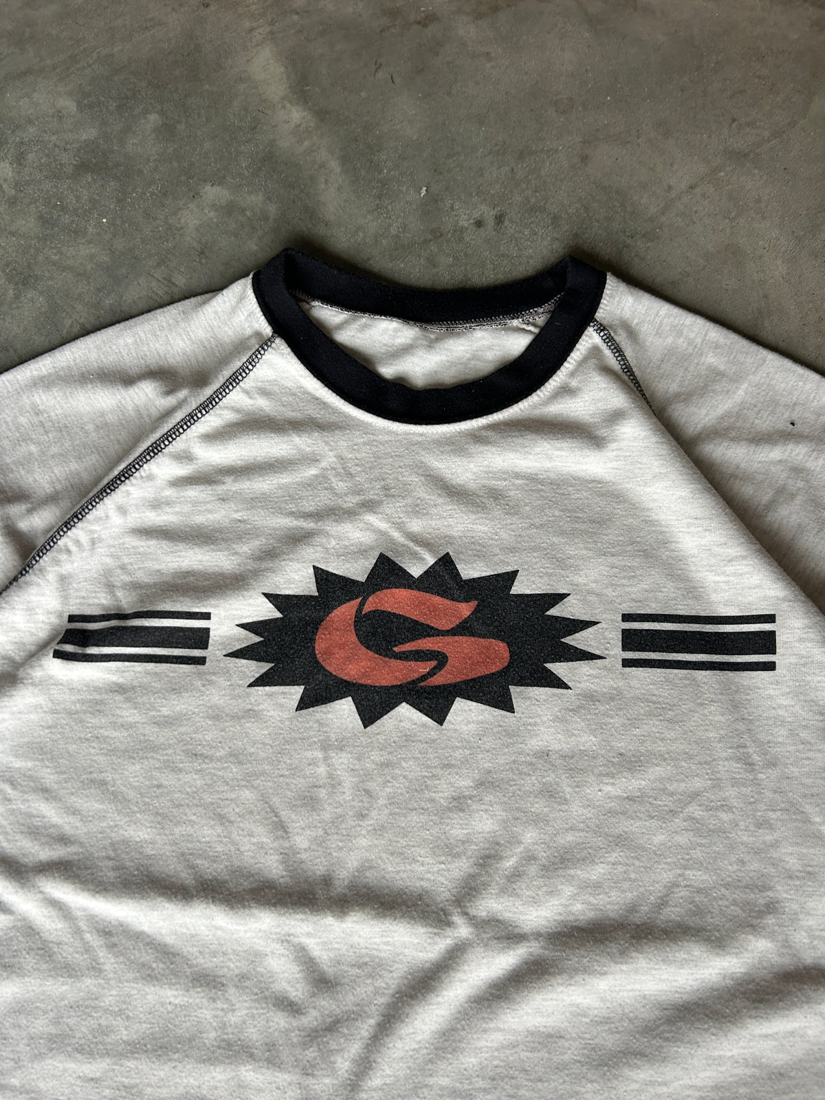 Vintage Grey Ringer Tee (L)