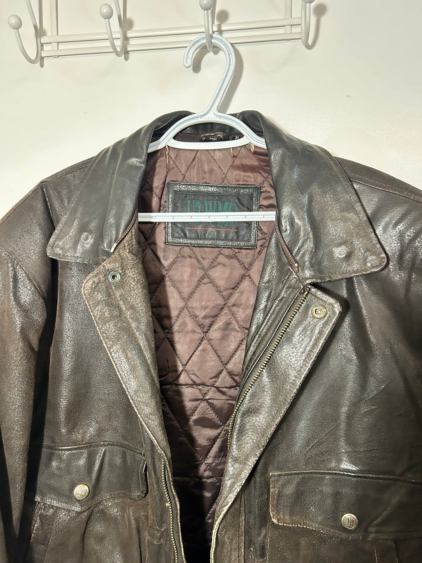 Vintage U2 WMO Faded Leather Jacket (fits L)