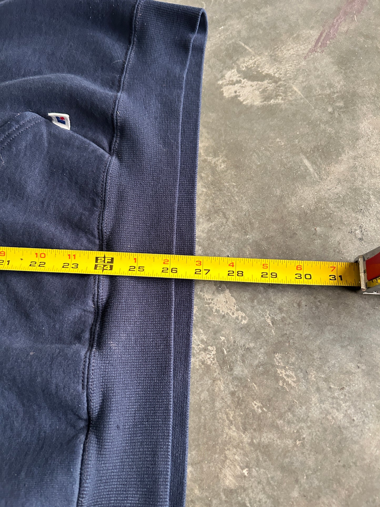 Vintage Russell Athletic Navy Blue Blank Hoodie (XL)